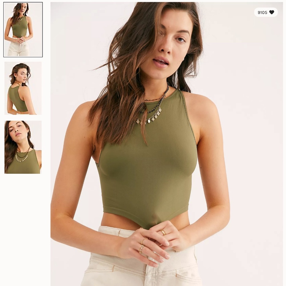 free people boatneck brami army green M/L